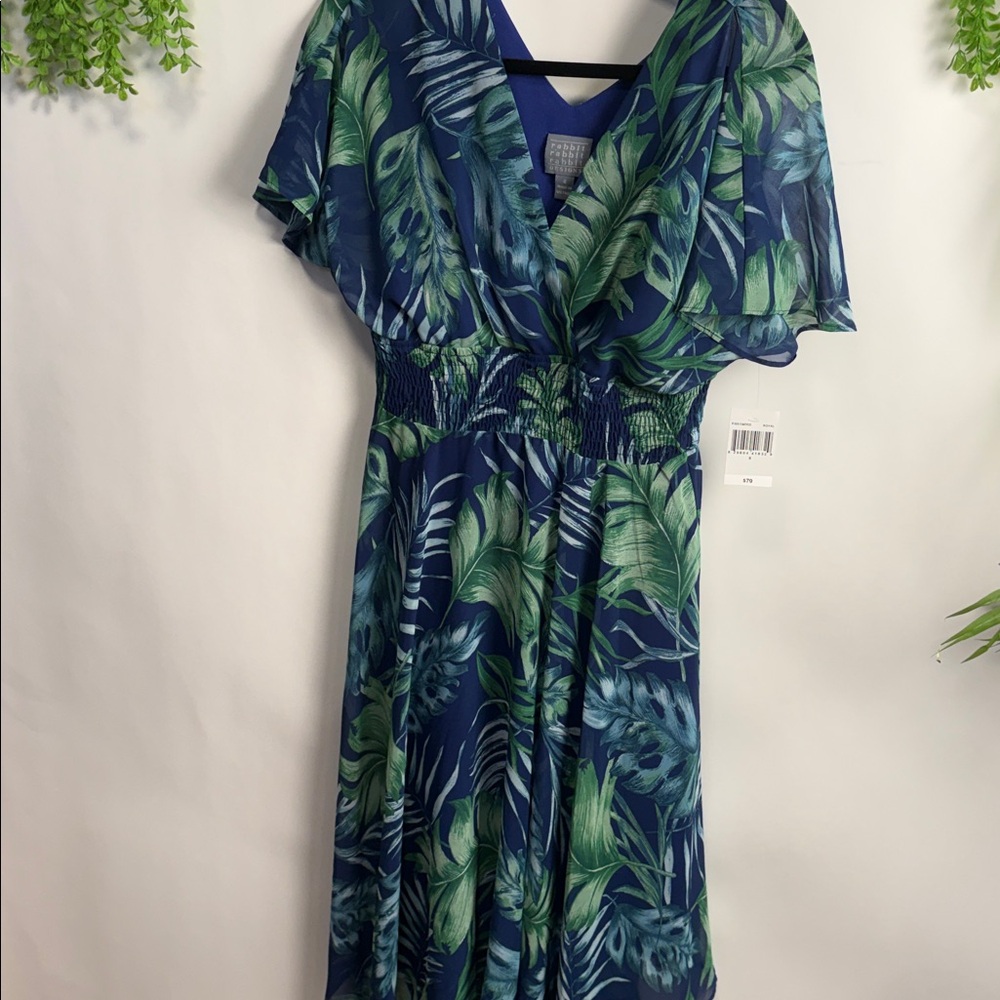 Rabbit Rabbit Rabbit Blue and Green Patterned Dress - Picture 13 of 15